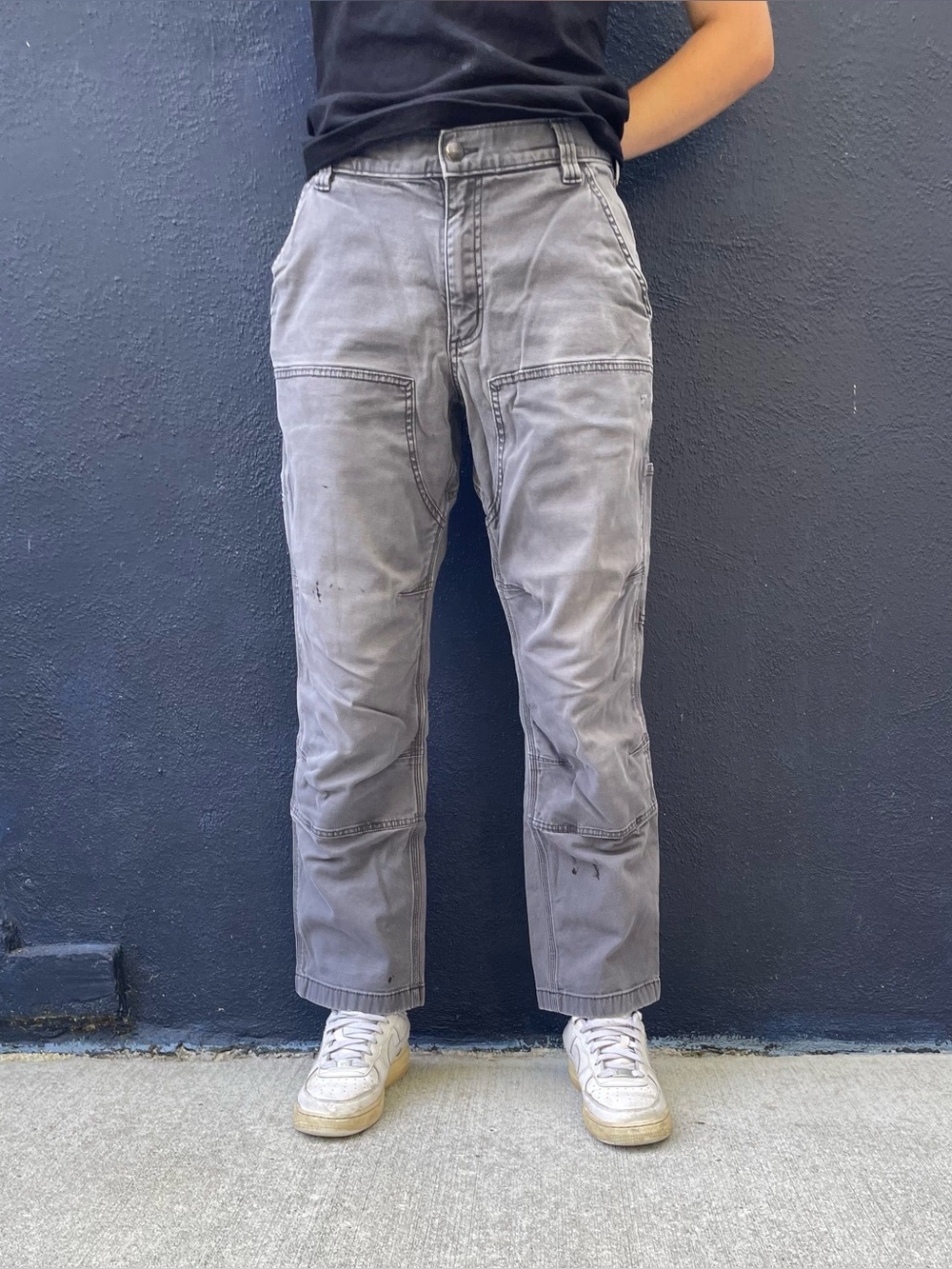 Grey Carhartt relaxed fit double knee carpenter pants size 34x30